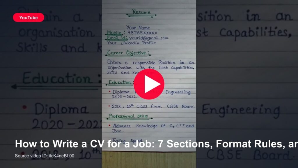How to Write a CV for a Job: 7 Sections, Format Rules, and ATS Tips