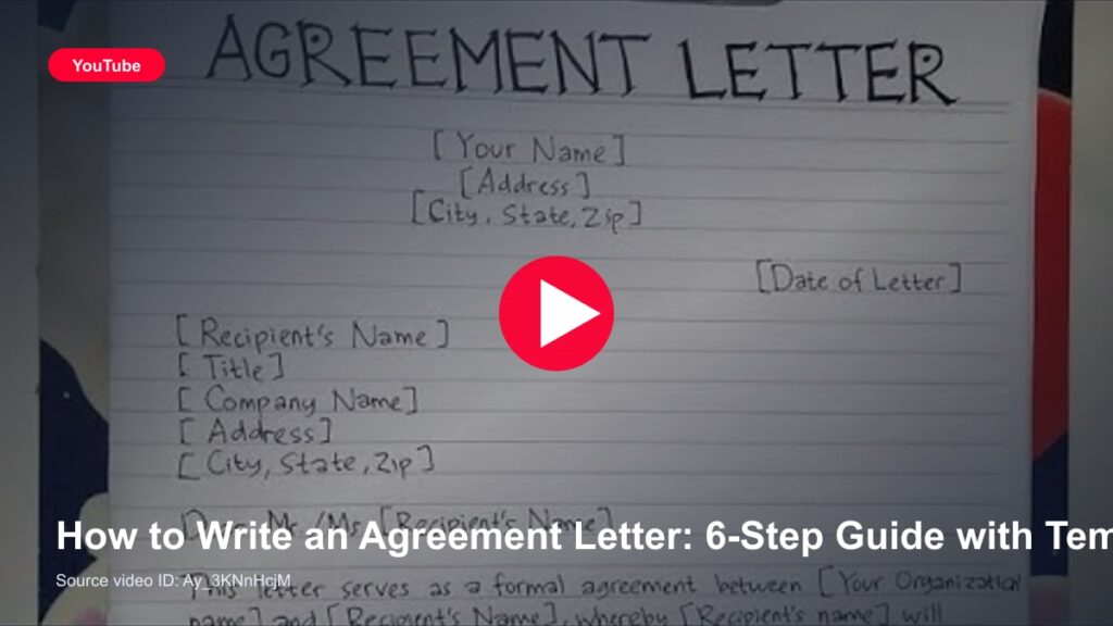 How to Write an Agreement Letter: 6-Step Guide with Template