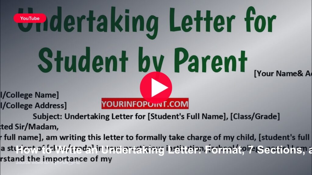 How to Write an Undertaking Letter: Format, 7 Sections, and 3 Samples