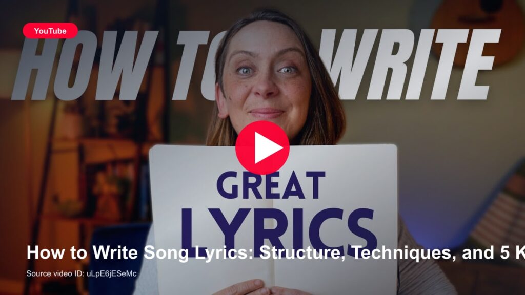 How to Write Song Lyrics: Structure, Techniques, and 5 Key Steps